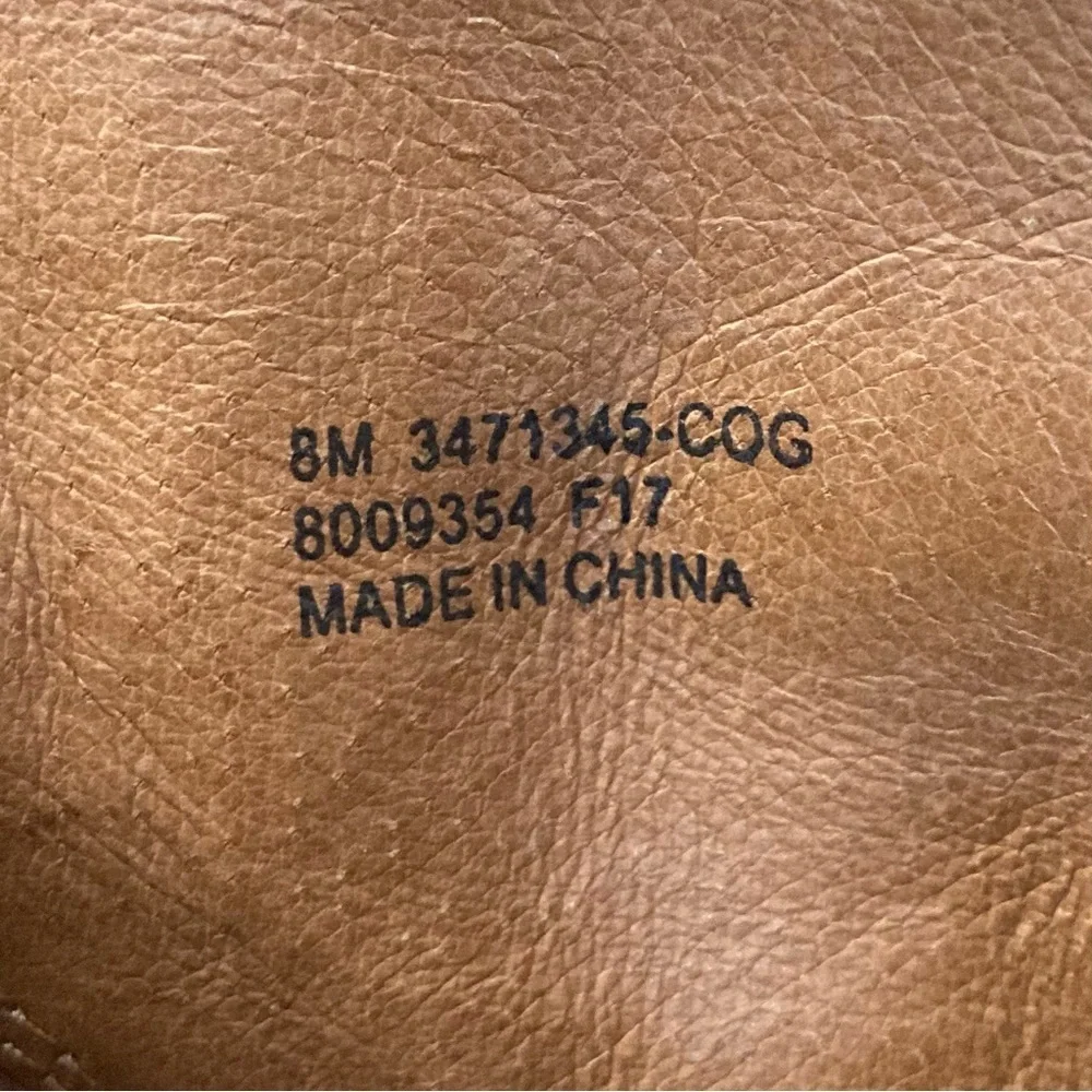 Frye Jennifer Western Leather Side Zip Ankle Boots in Carmel Cognac, Size 8